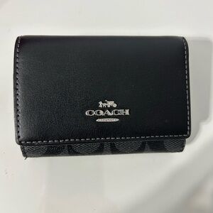 Coach Black and Gray Leather Wallet